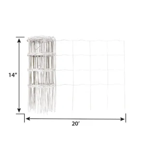 14in x 20ft White Metal Steel Picket Guard Border Fencing