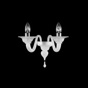 2 Light Wall Sconce in "Silk" Murano Blown Glass
