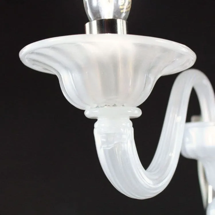 2 Light Wall Sconce in "Silk" Murano Blown Glass