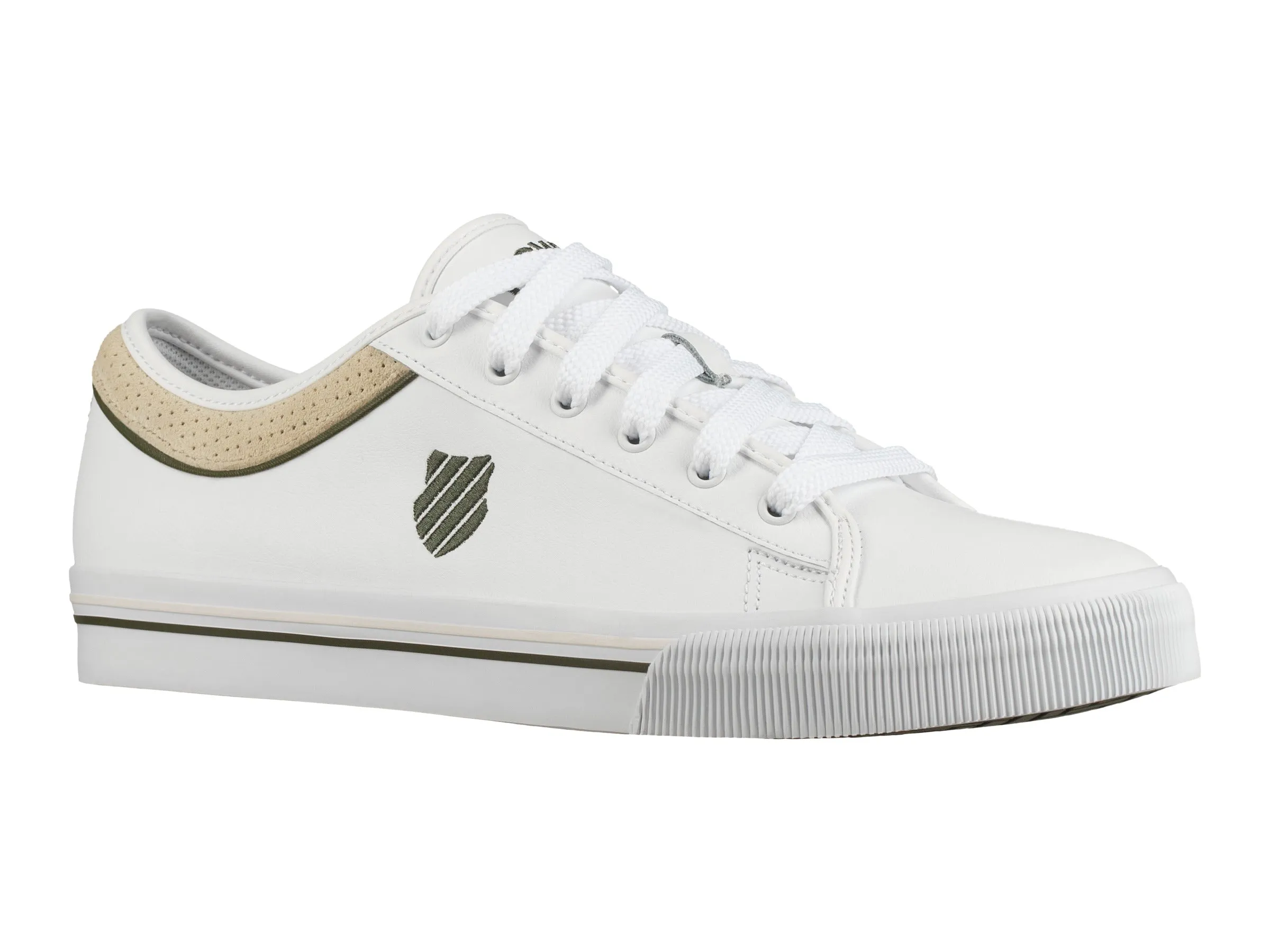 75450-145-M | UNISEX BCV LEATHER | WHITE/RIFLE GREEN/WHISPER WHITE