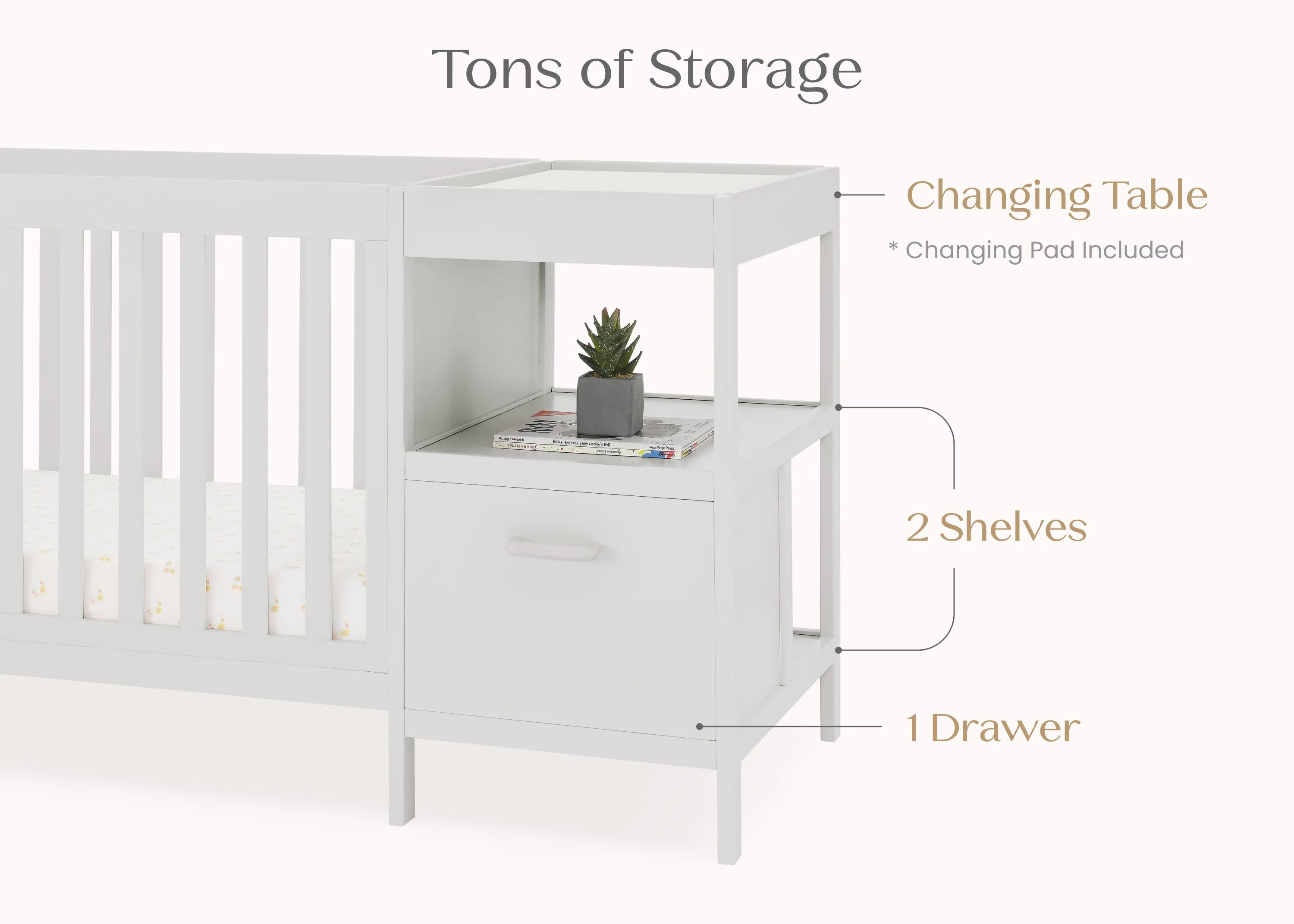 Alice 5-in-1 Convertible Crib and Changer