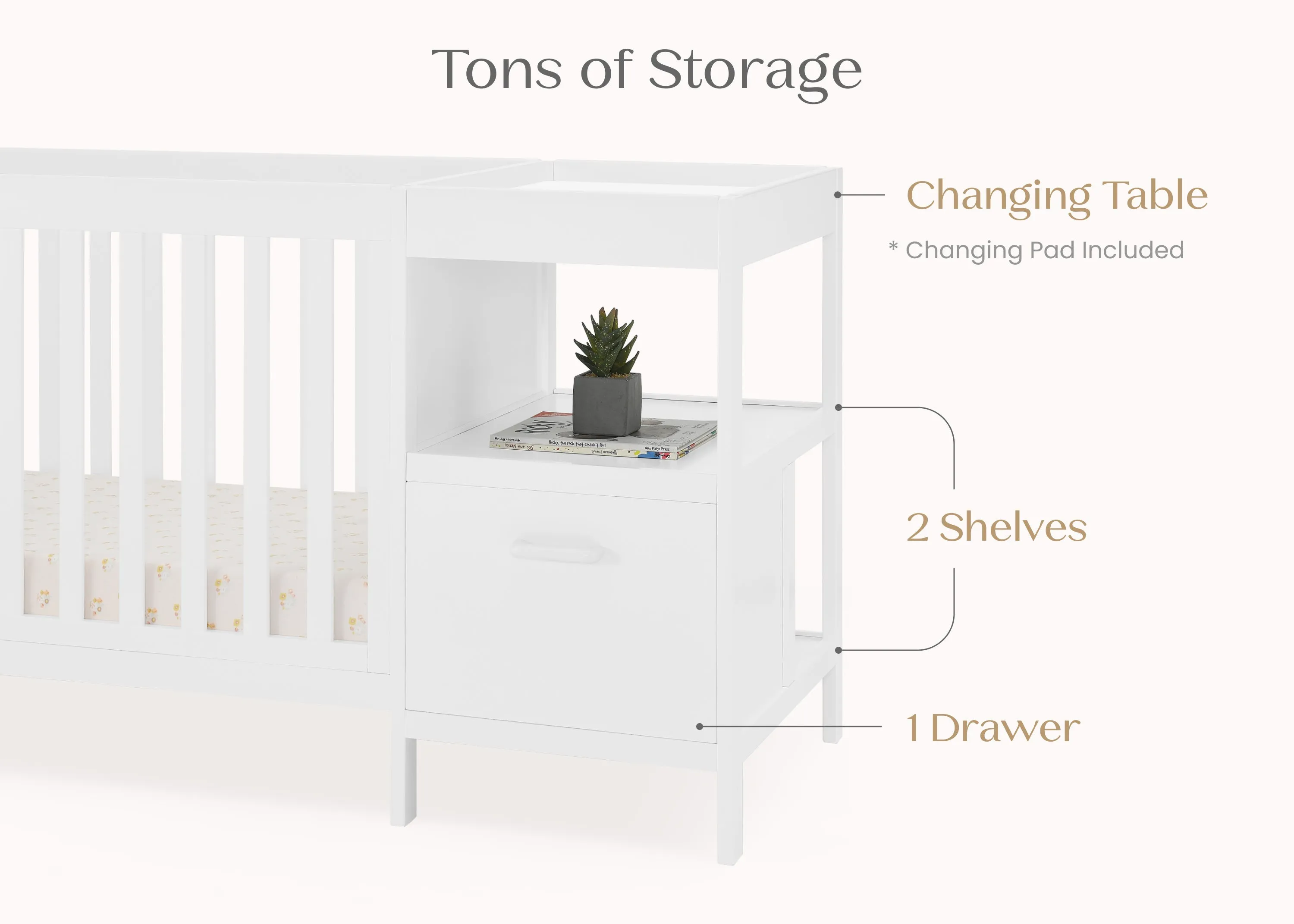Alice 5-in-1 Convertible Crib and Changer