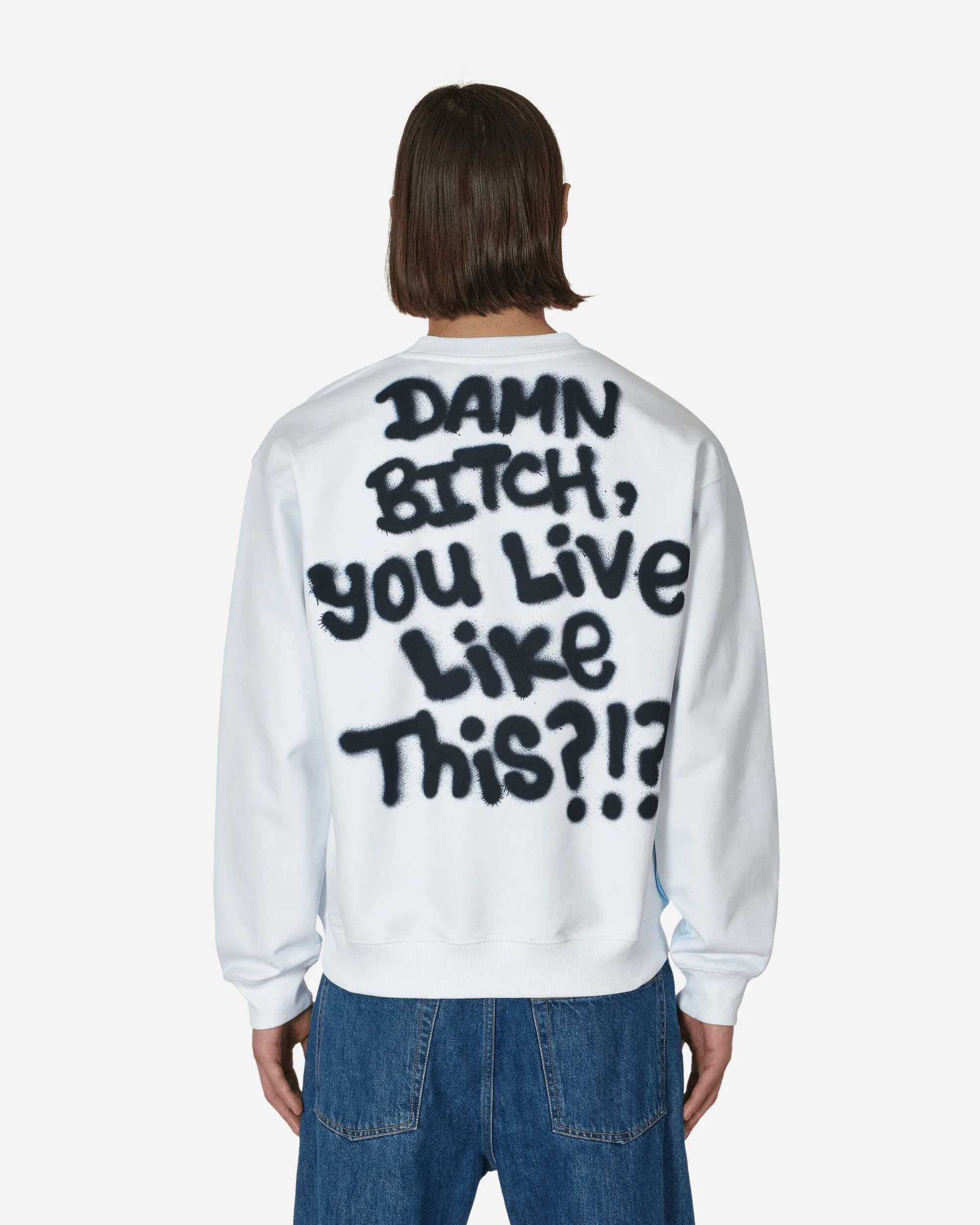 Ally Bo Printed Crewneck Sweatshirt White