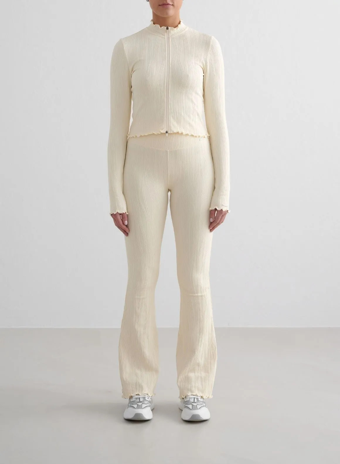 Almond White Tulip Zip Jacket