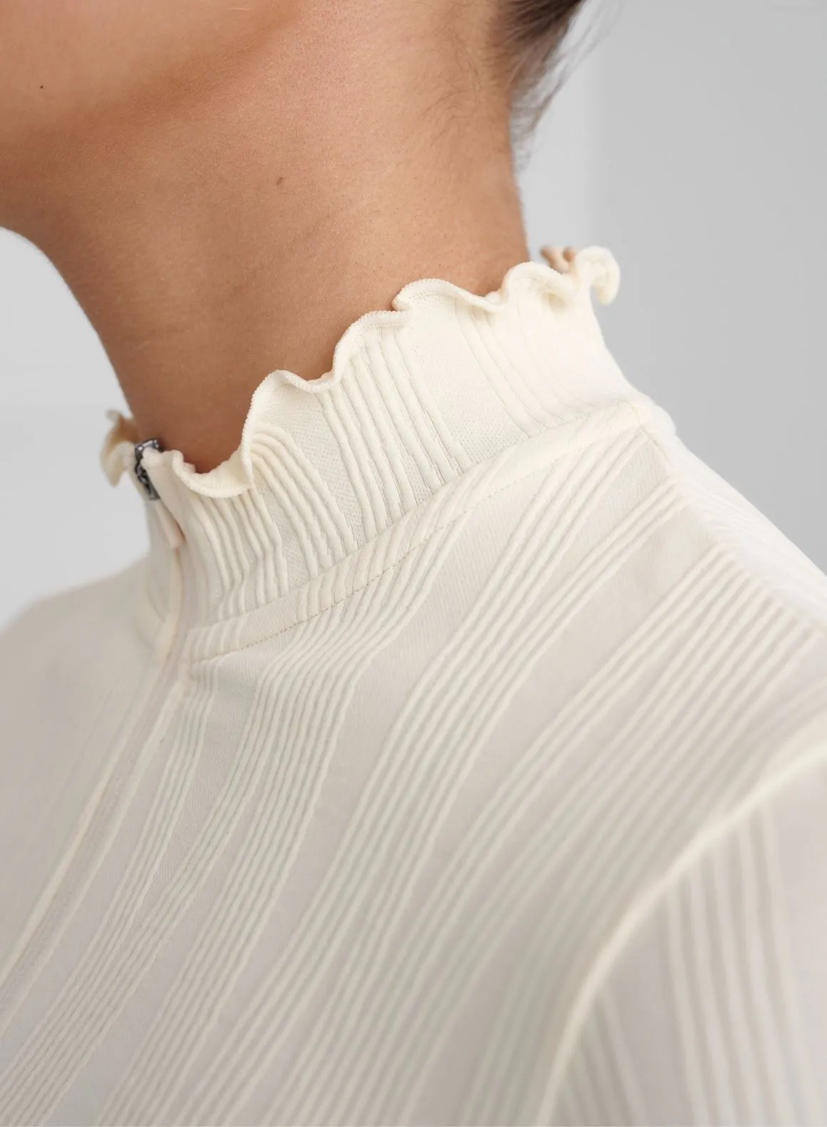 Almond White Tulip Zip Jacket
