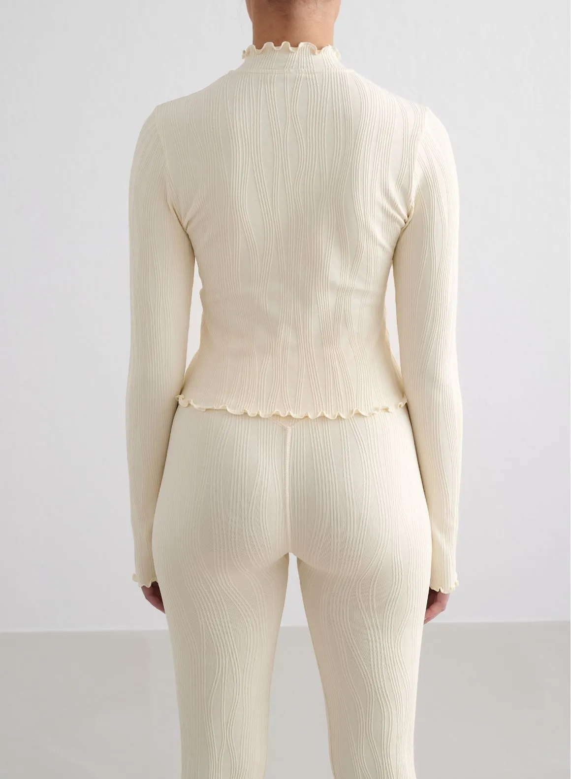 Almond White Tulip Zip Jacket