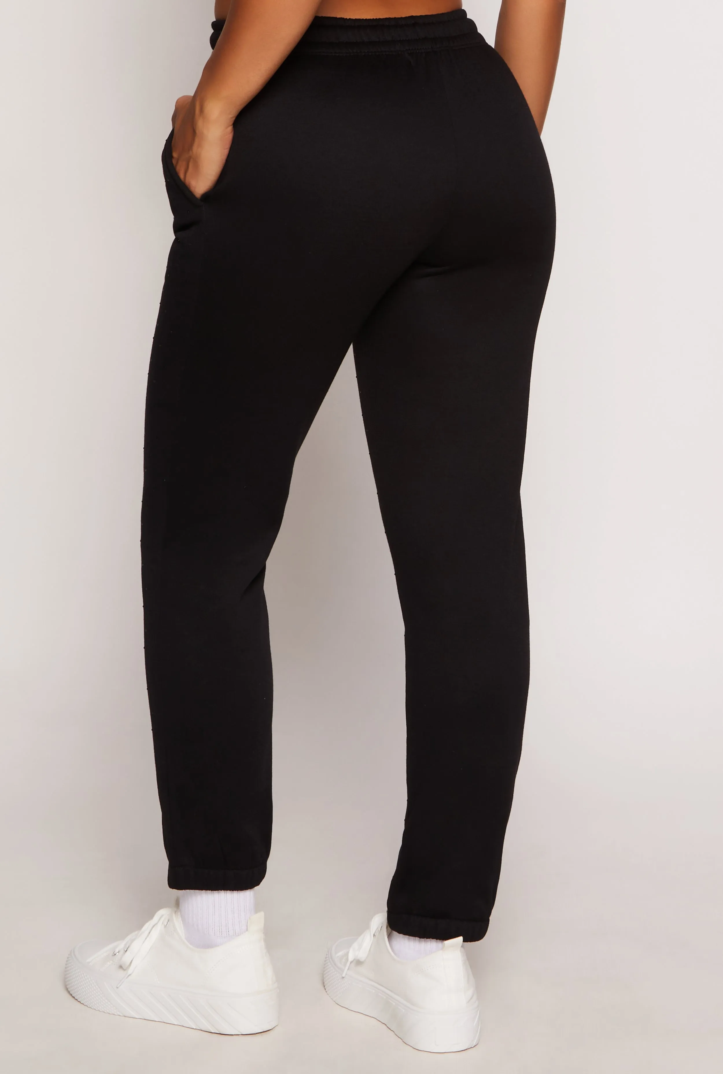 Almost Famous Fleece Rhinestone Sweatpants