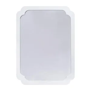 Amelia Pinched Corner Mirror In White Lacquer
