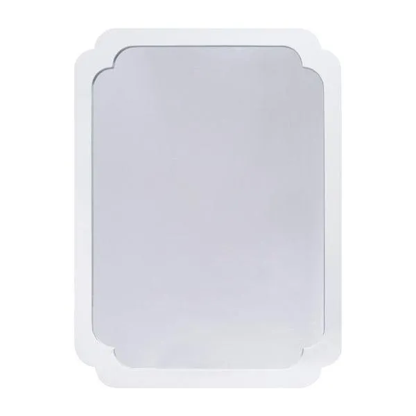 Amelia Pinched Corner Mirror In White Lacquer