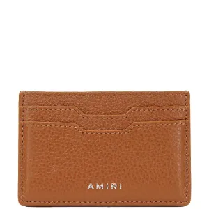 Amiri Brown Leather Logo Cardholder
