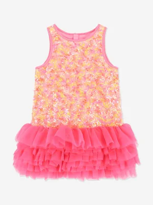 Angels Face Girls Charleston Sequin Tulle Dress in Pink