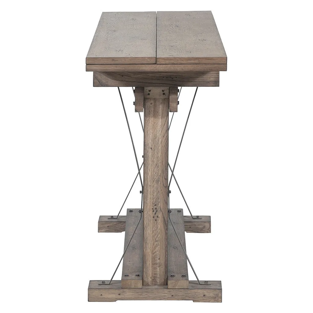 Arcadian Flip-Top Console Table - Burnished Oak - White Oak Solids