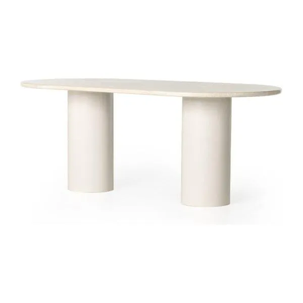 Ashby Oval Dining Table - Cream Marble