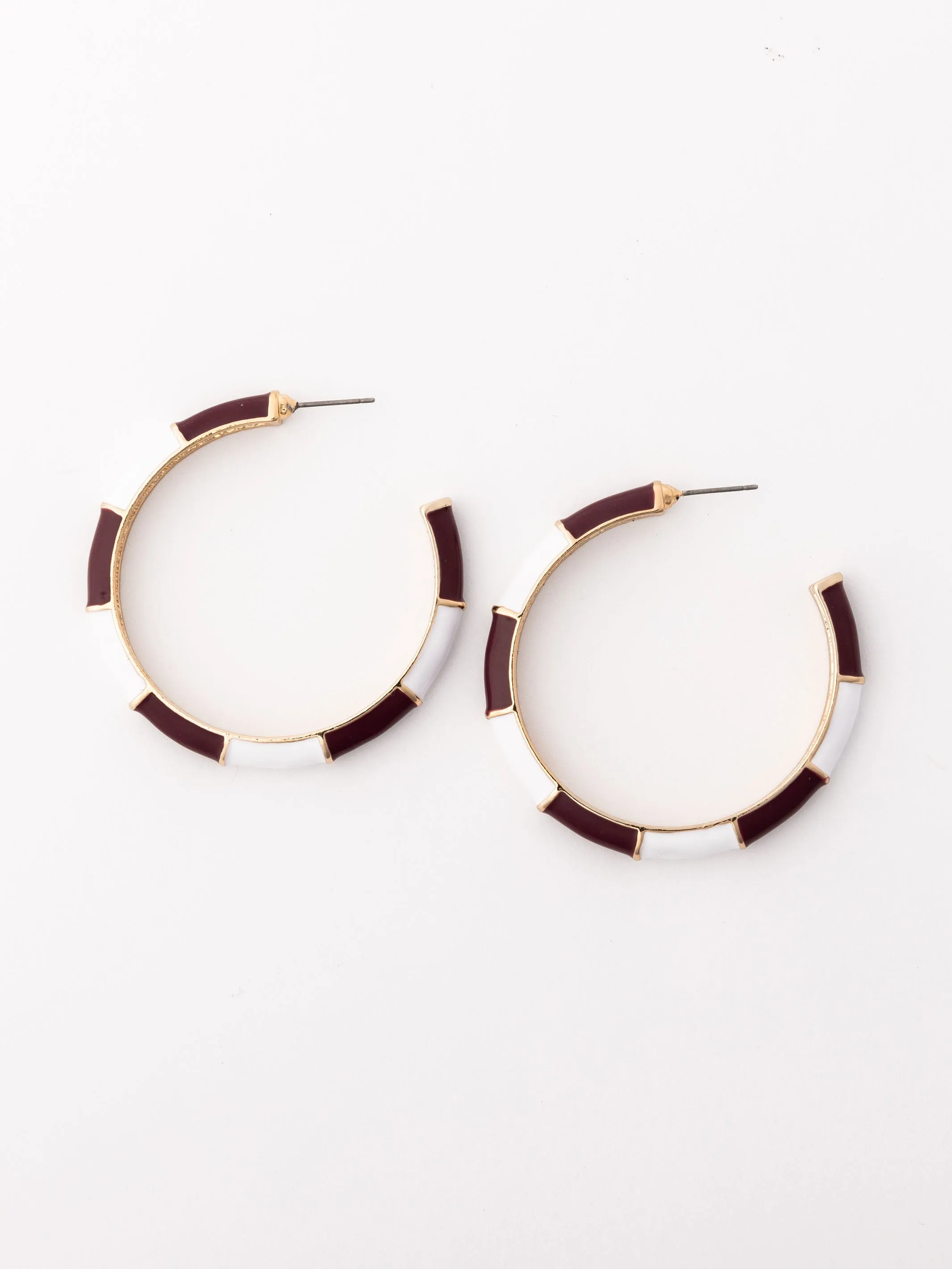 Ashlynn Earrings | Maroon   White
