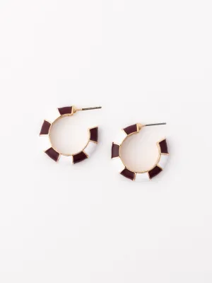 Ashlynn Earrings | Maroon   White