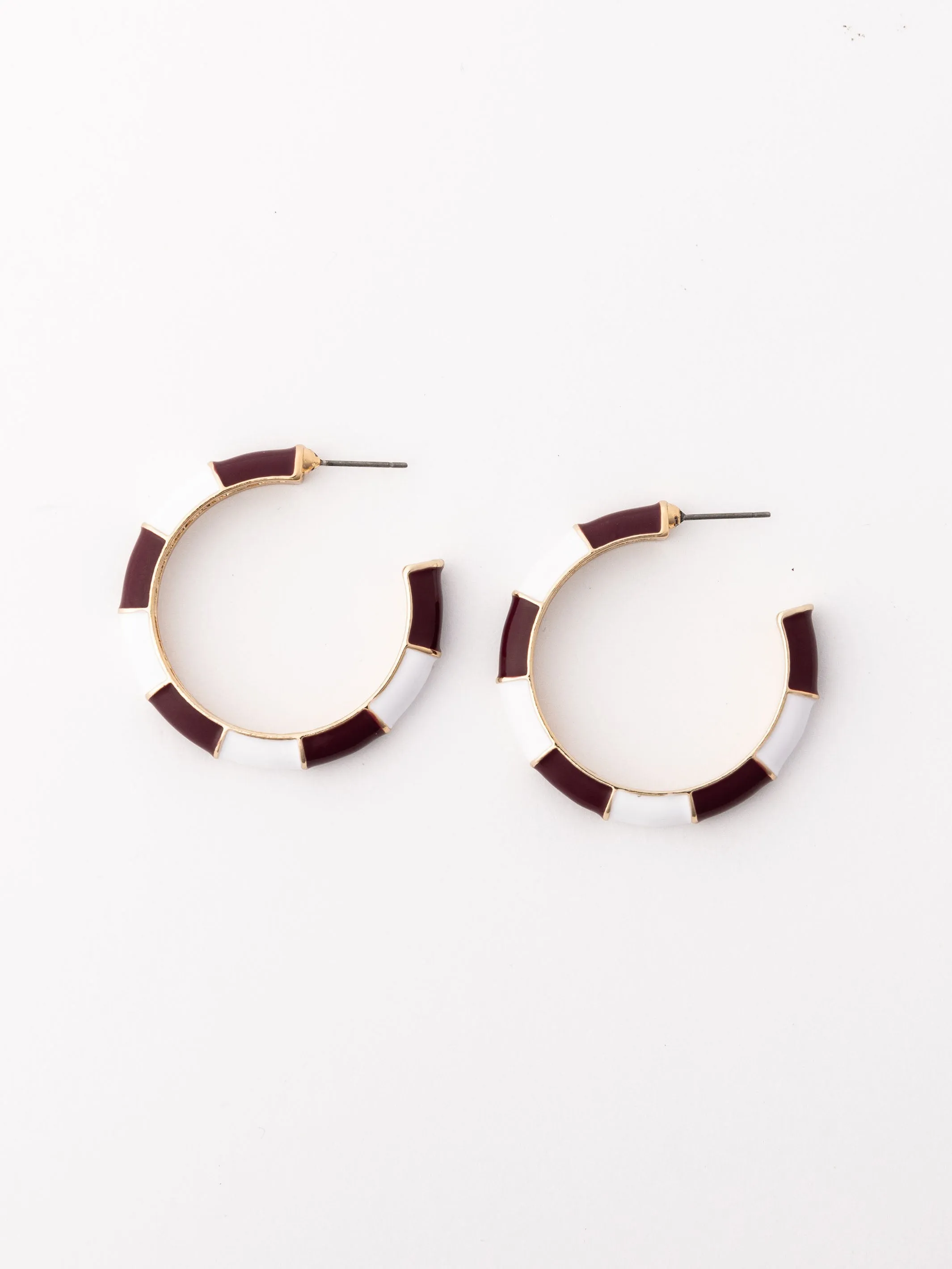 Ashlynn Earrings | Maroon   White
