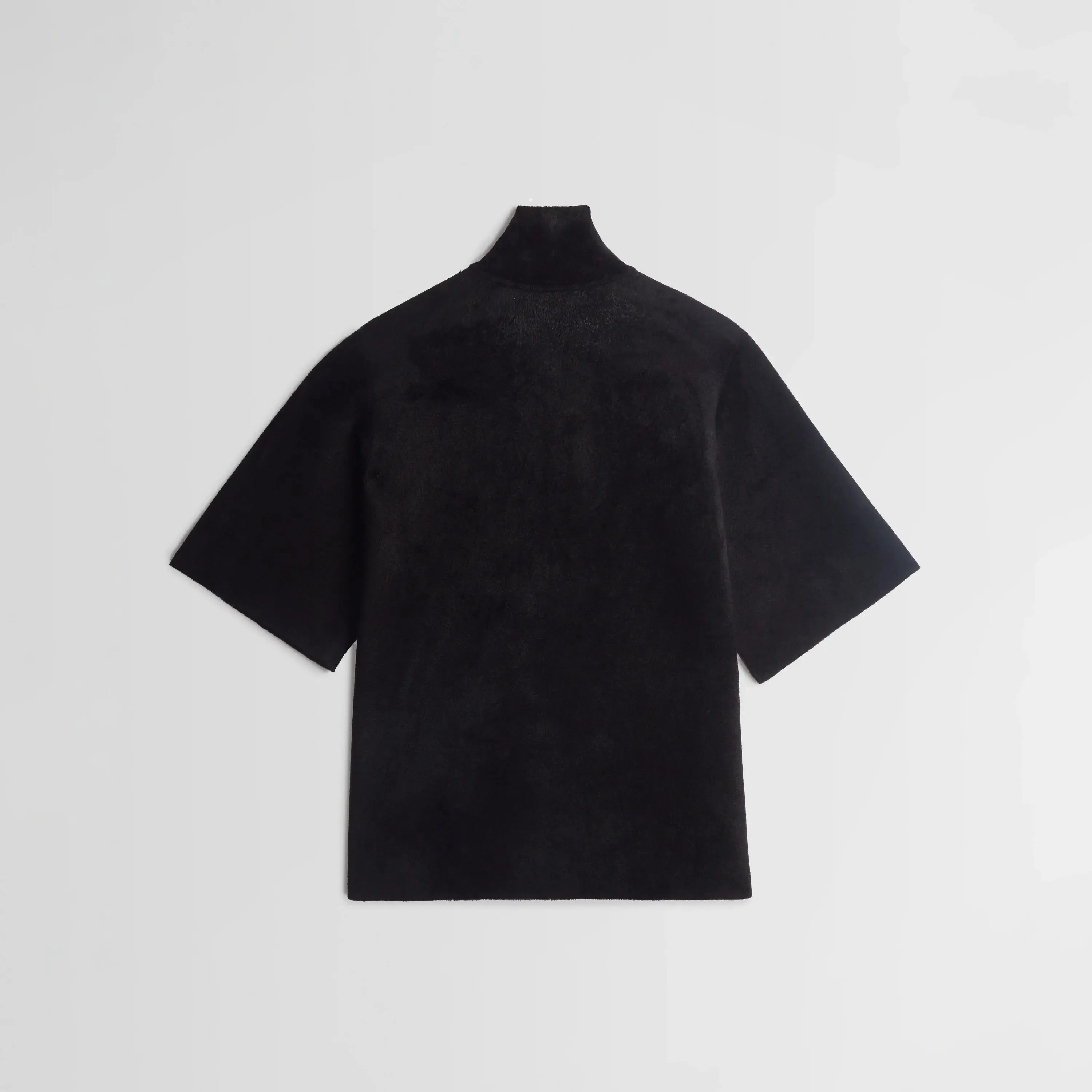 ASYMMETRIC ZIP TOP | black chenille