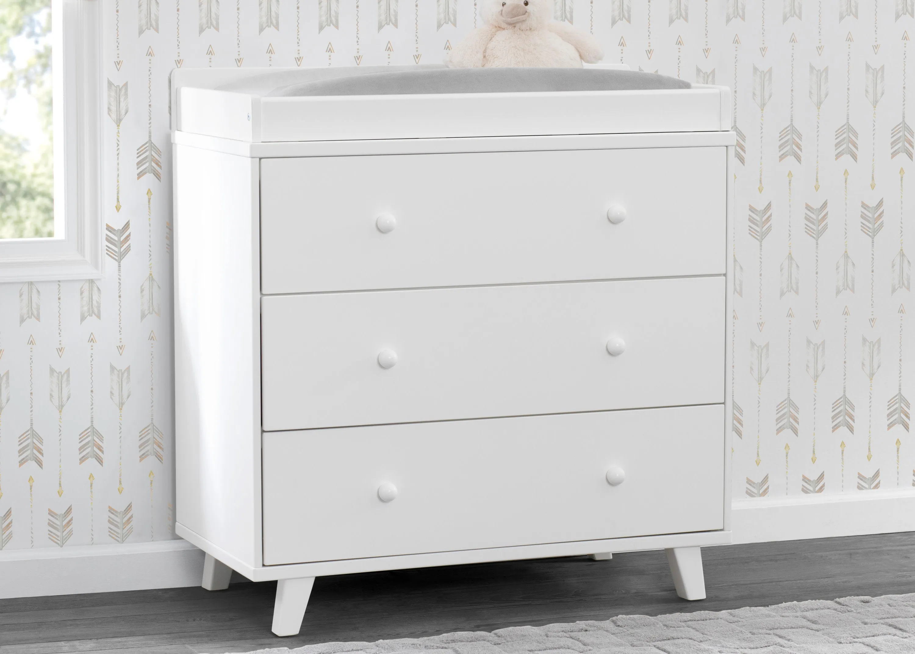 Ava 3 Drawer Dresser with Changing Top and Interlocking Drawers