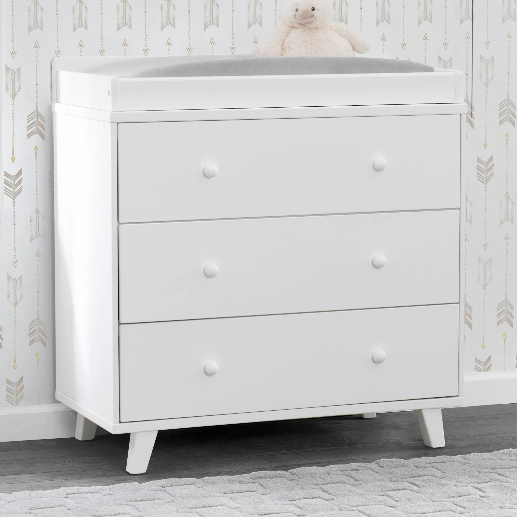 Ava 3 Drawer Dresser with Changing Top and Interlocking Drawers