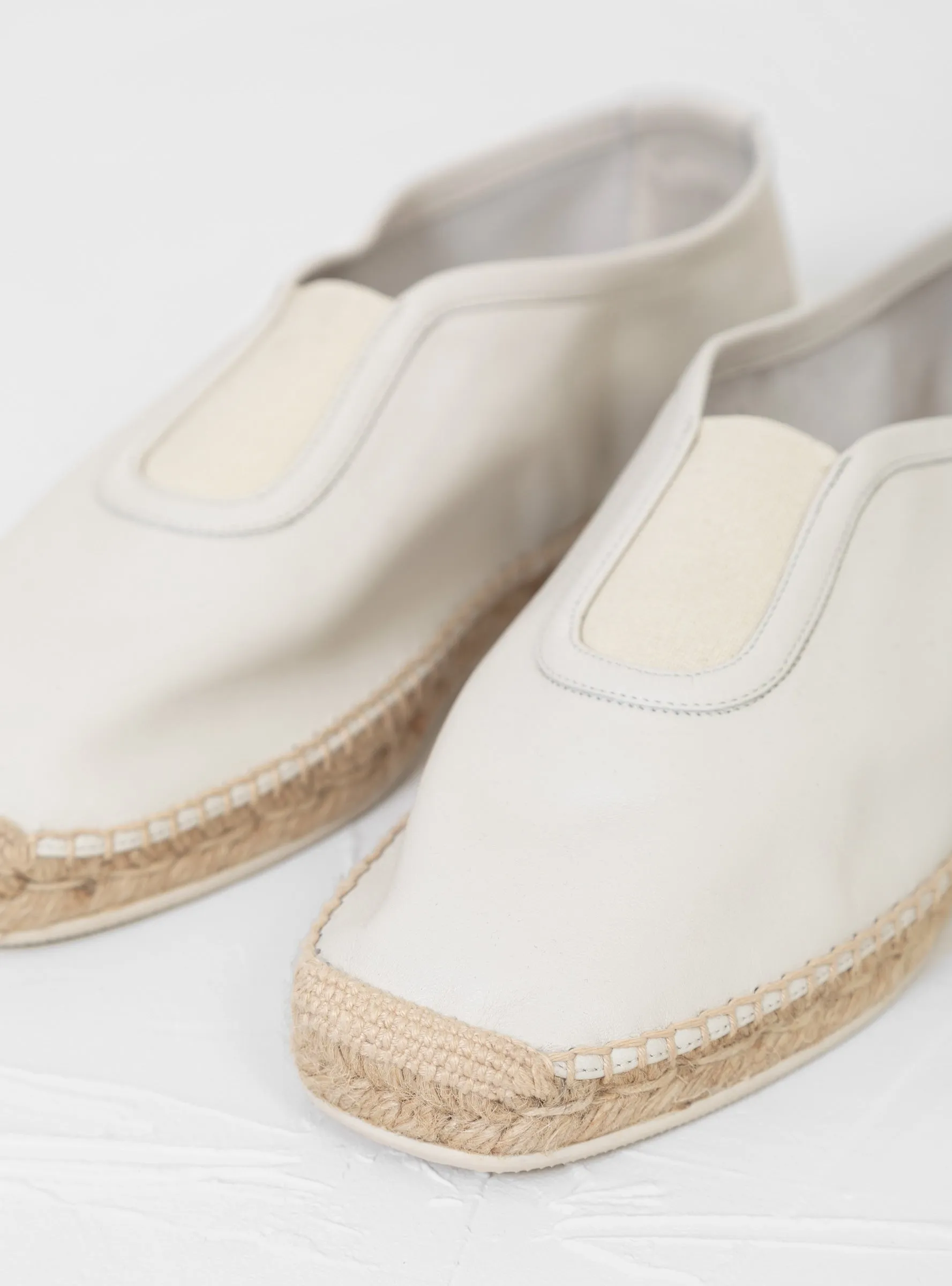 Azarbe Leather Espadrille Off White