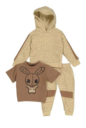 Baby Boys 12-24M Boss Sweatshirt and Tee with Joggers