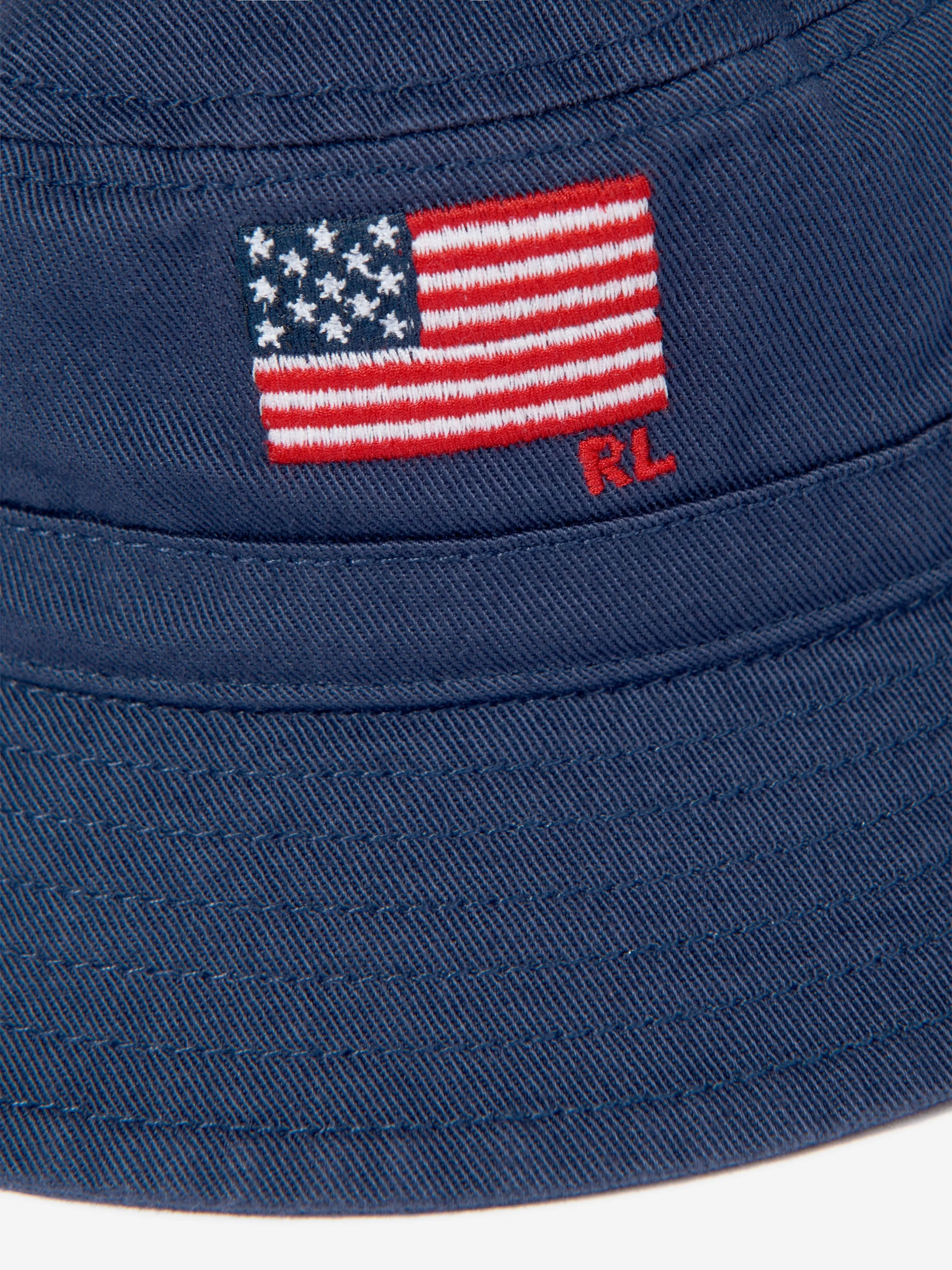 Baby Boys Chino Flag Bucket Hat in Navy