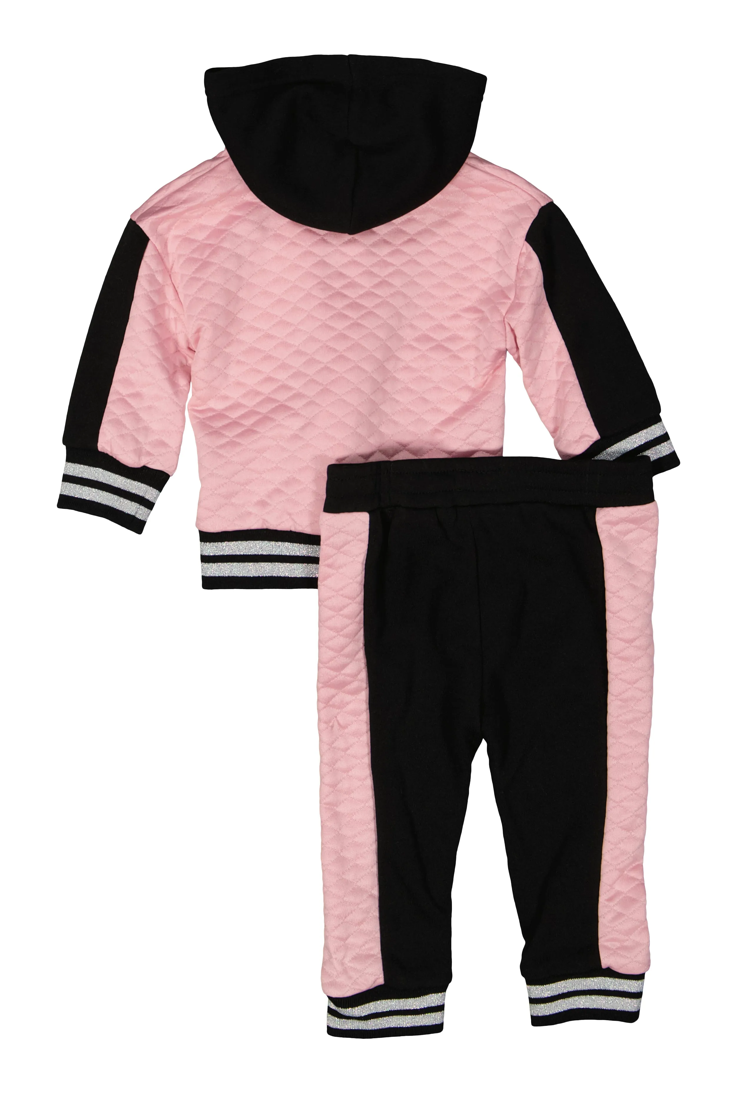 Baby Girls 12-24M Bear Chenille Patch Quilted Jacket and Joggers