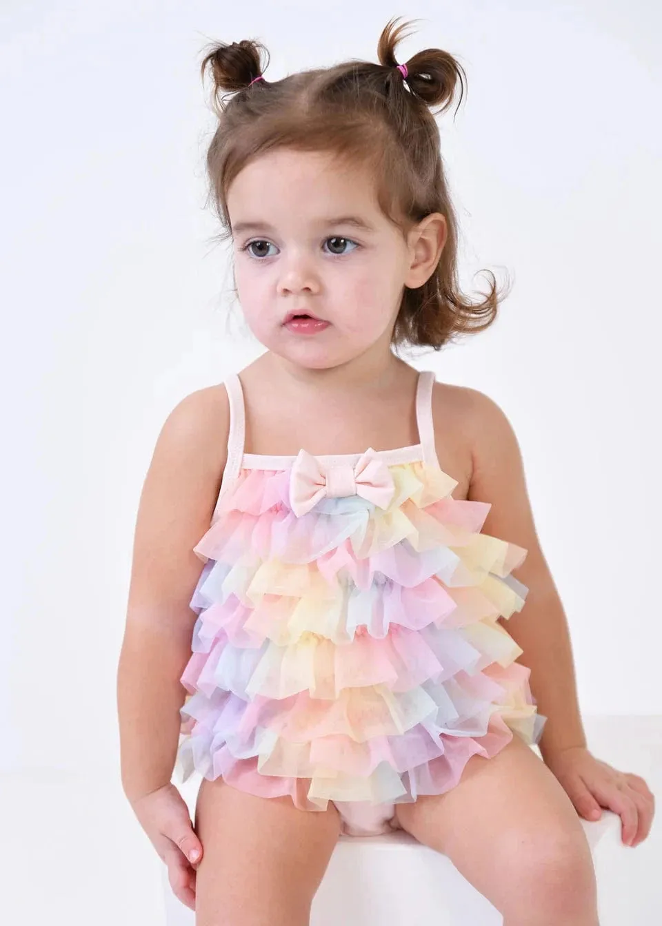 Baby Girls Minnow Rainbow Swimsuit in Pink