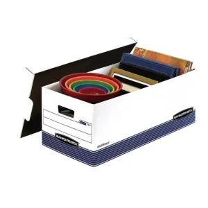 Bankers Box 00701 File Storage Boxes with Lids, White, 12-Pack