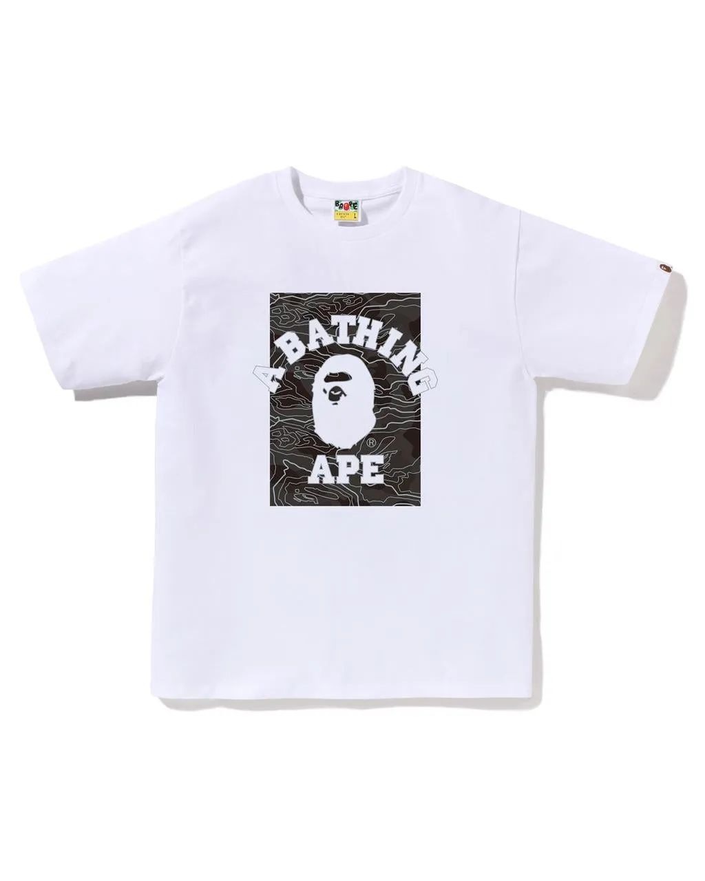 BAPE Layered Line Camo On College Tee White/Black