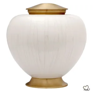 Baroque White Pearl and Gold Cremation Urn