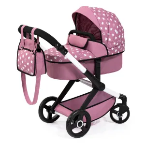 Bayer Design Xeo Pram Playset for Dolls - Pink, White, Stars