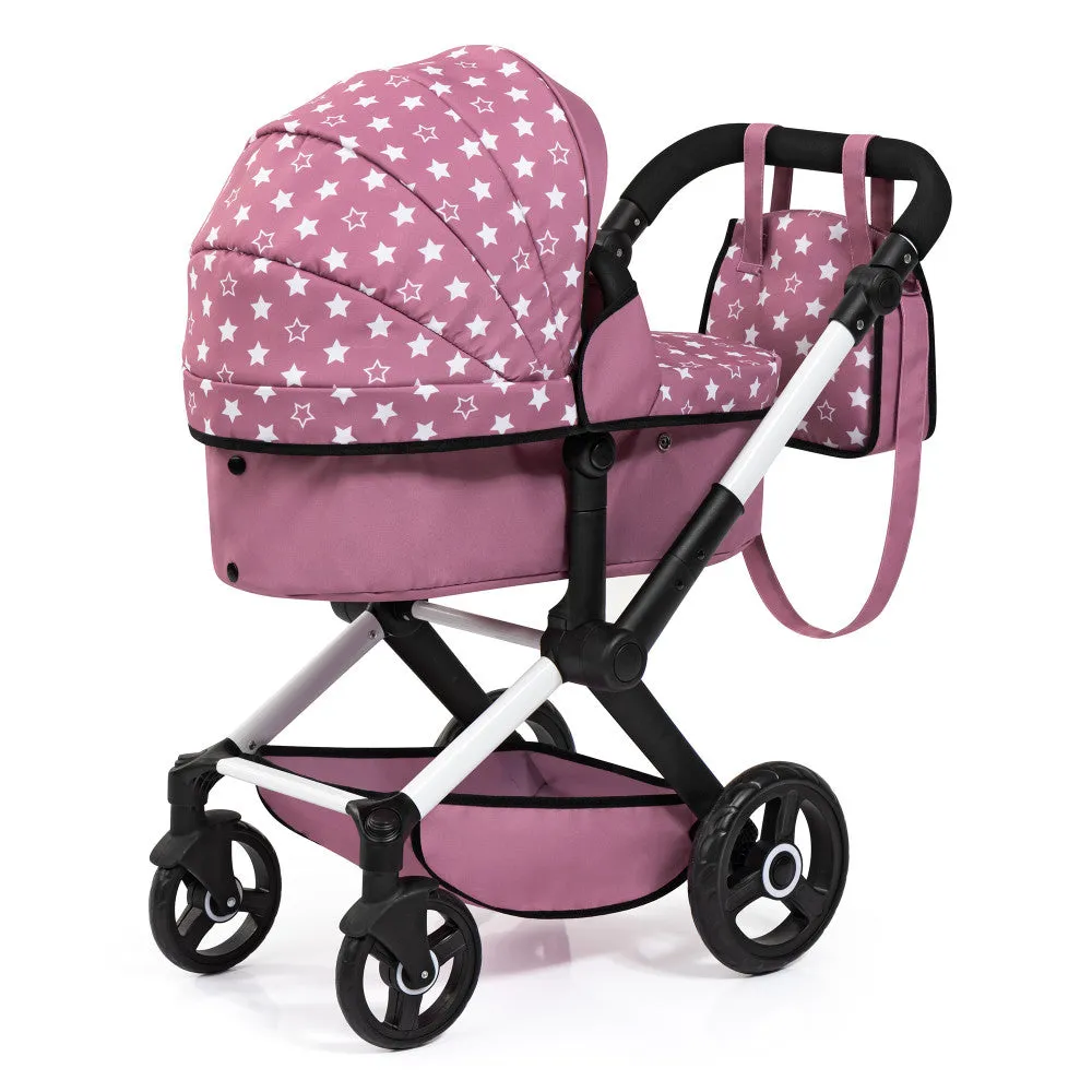 Bayer Design Xeo Pram Playset for Dolls - Pink, White, Stars