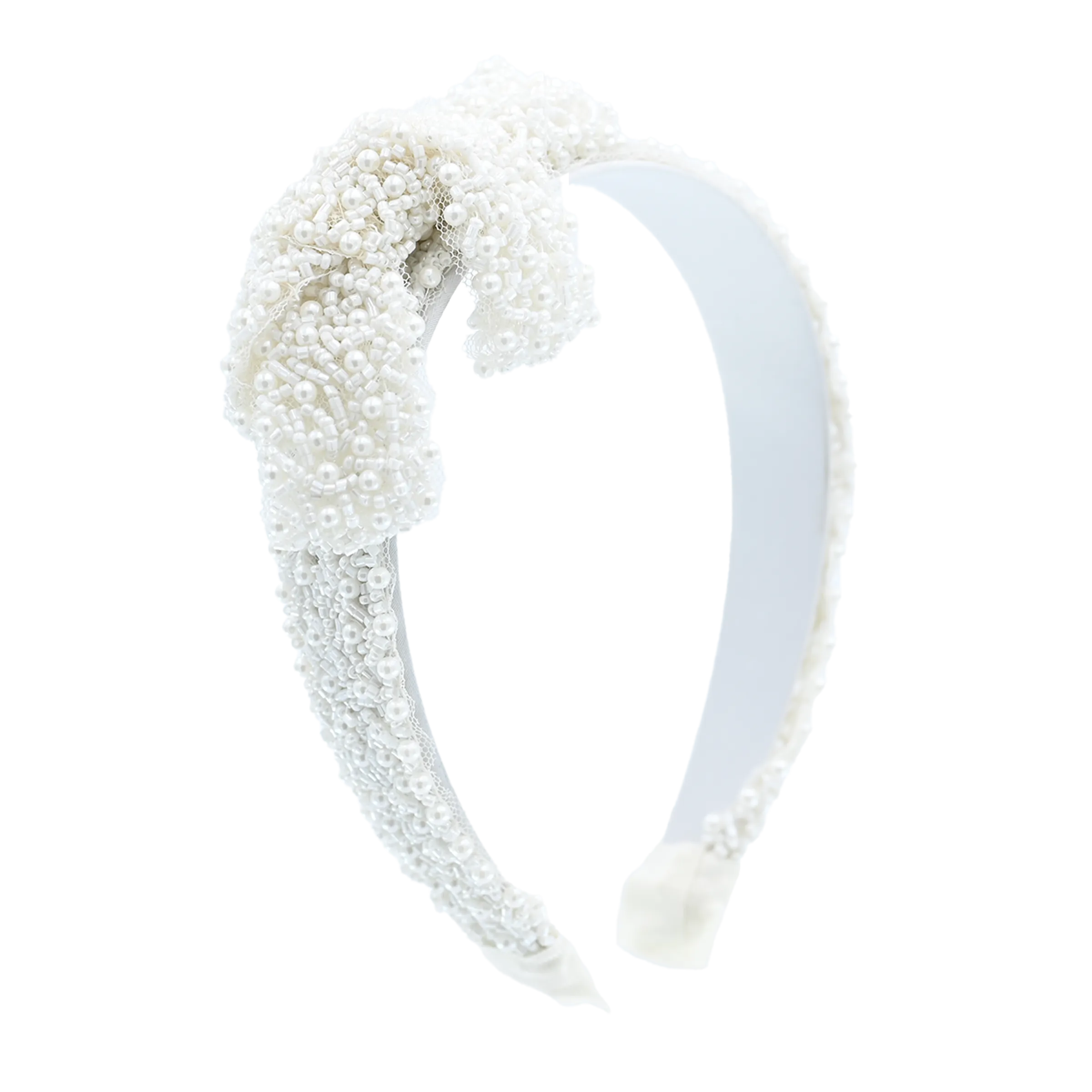 Beaded Pearl Bow Headband