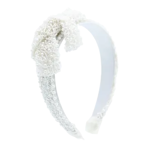 Beaded Pearl Bow Headband