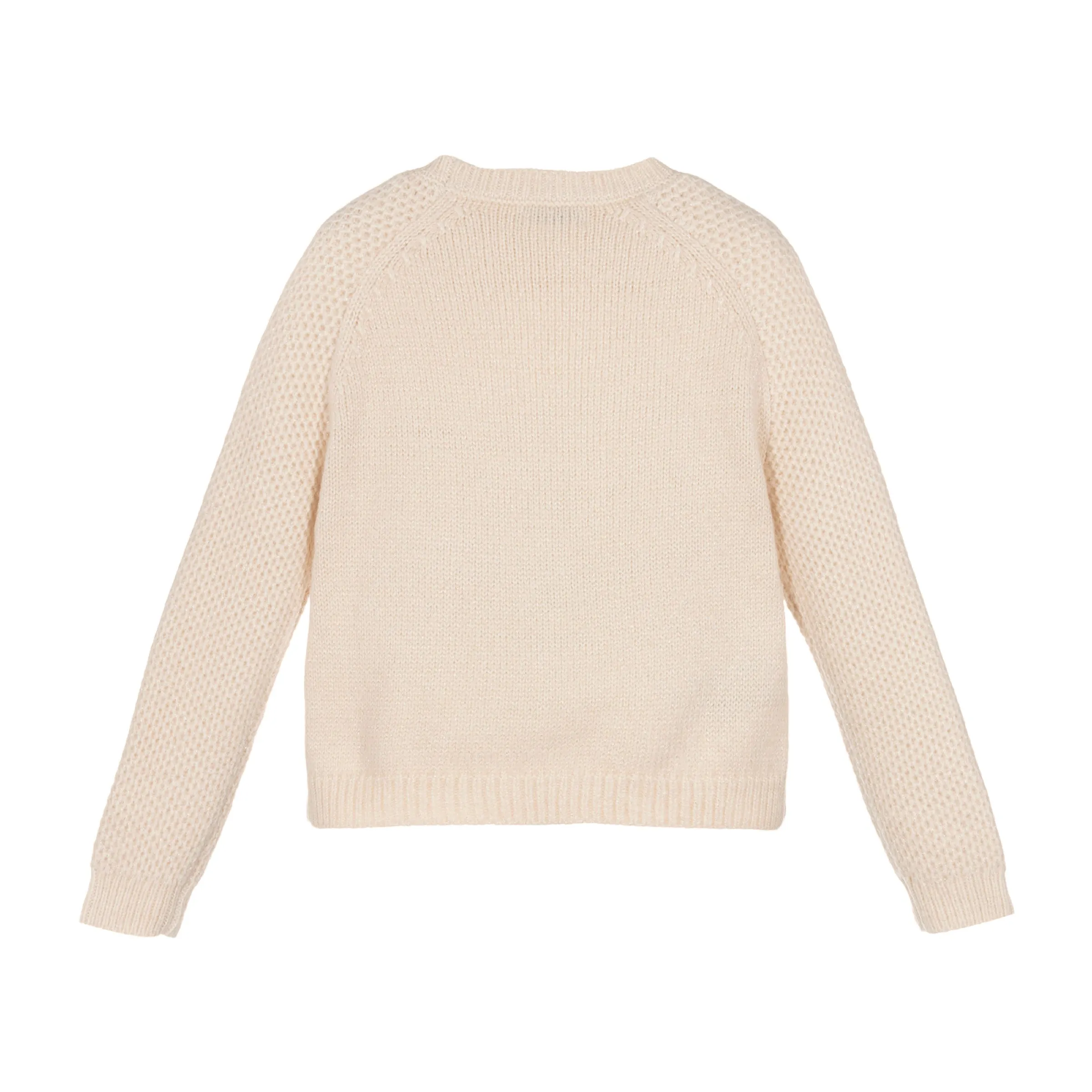 Beige Floral Knit Sweater