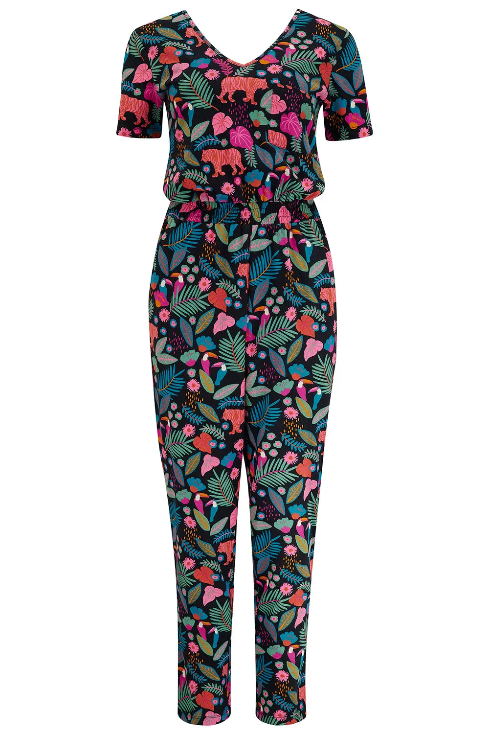 Bianca Jersey Jumpsuit - Black. Tigers & Toucans