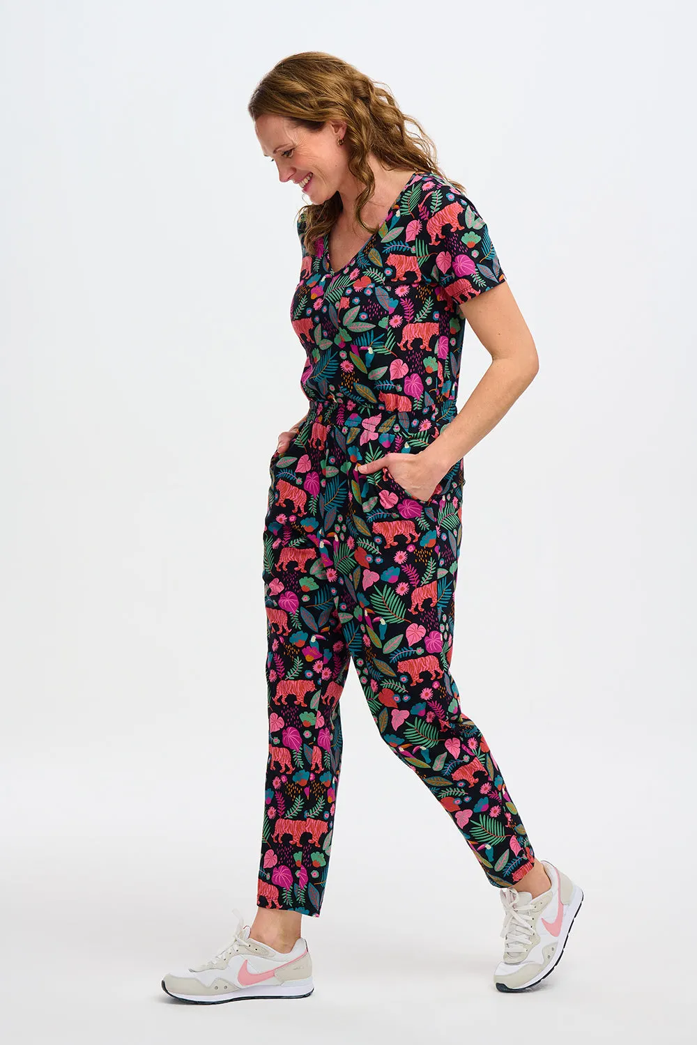 Bianca Jersey Jumpsuit - Black. Tigers & Toucans