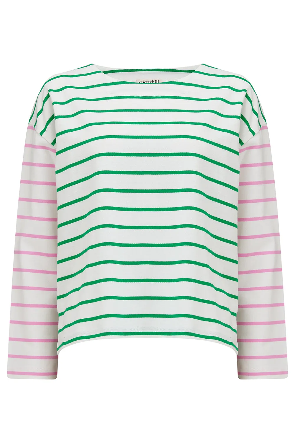 Billie Breton Top - Multi. Pink Green Split