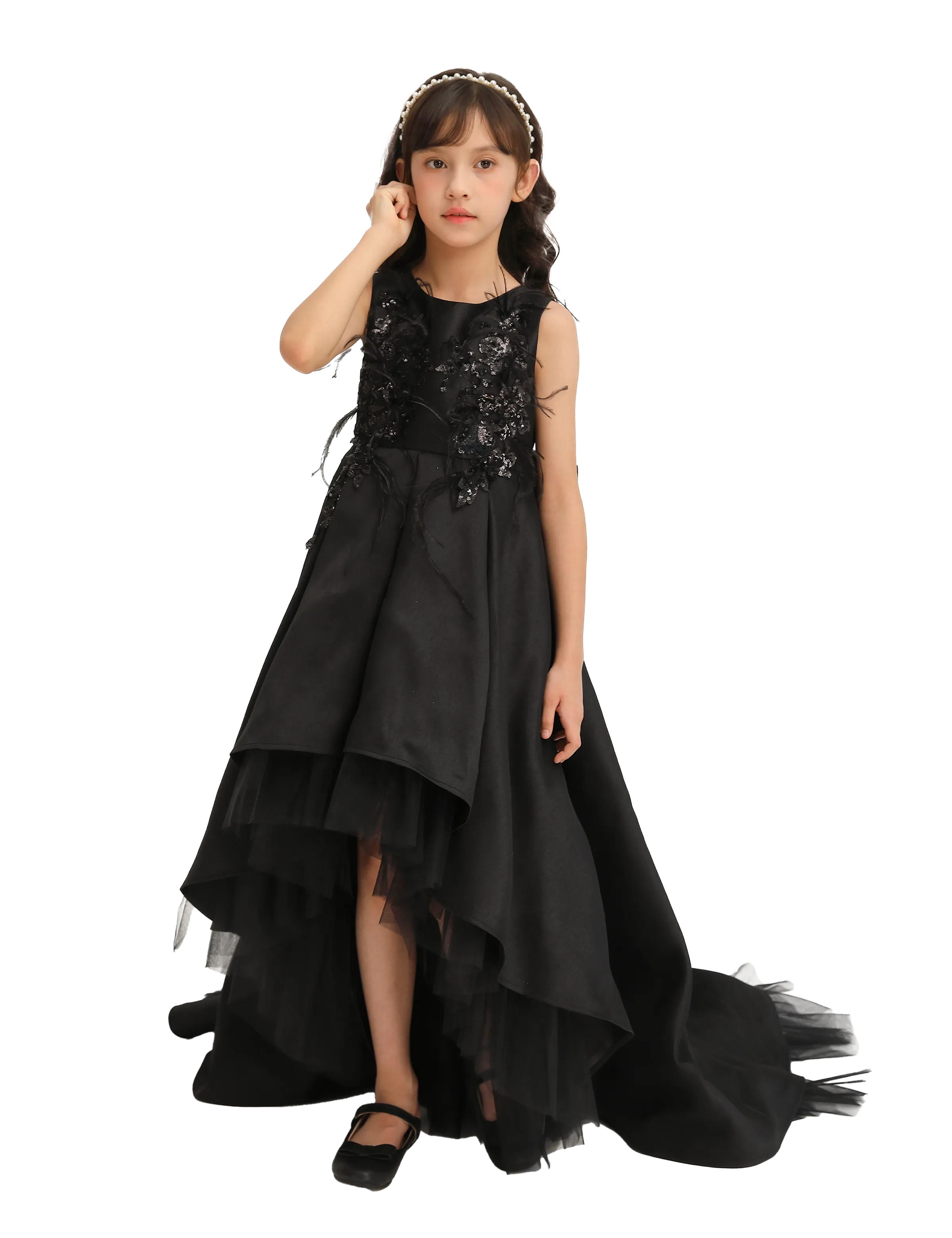 Black Accented Tea Styled Salem Dress
