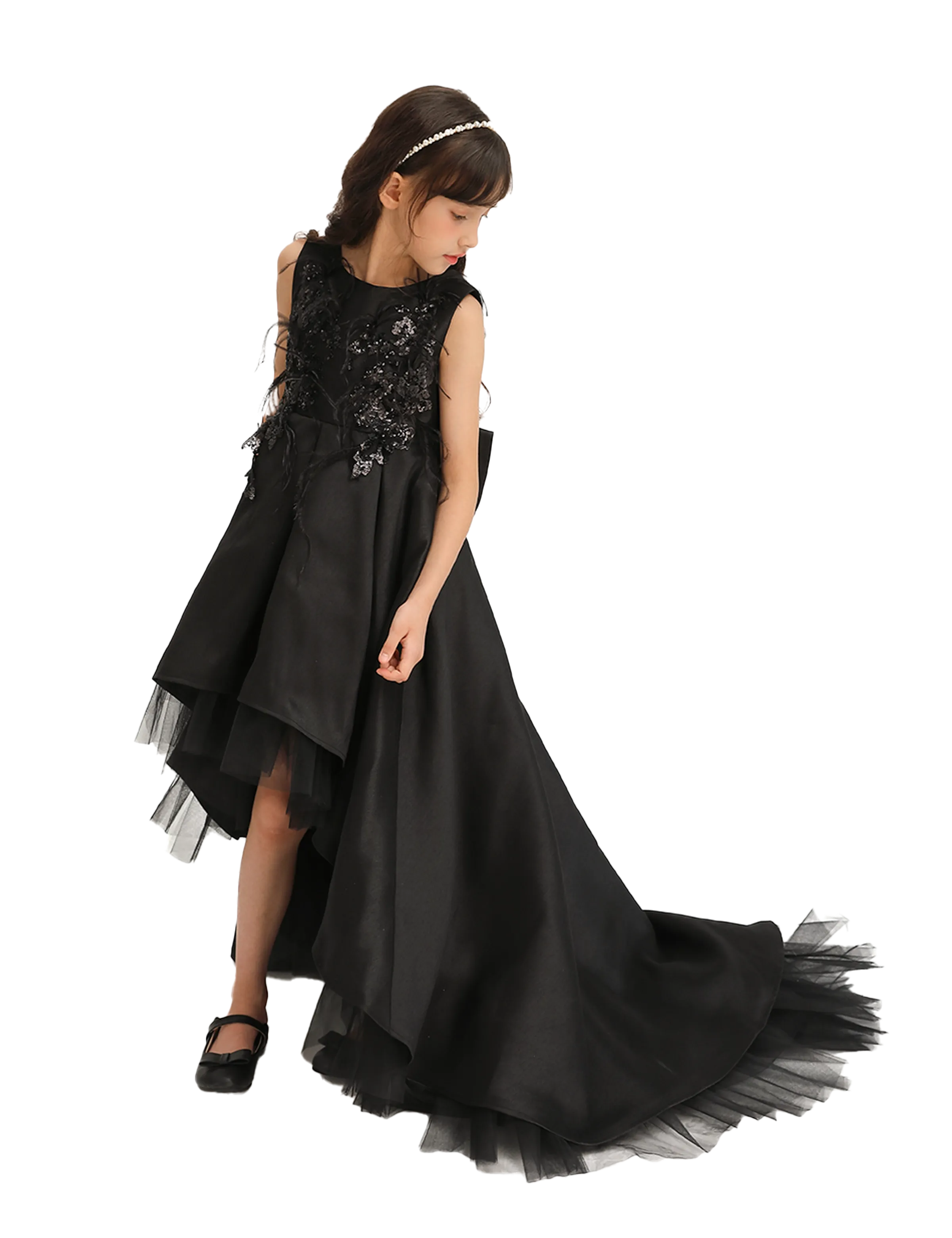 Black Accented Tea Styled Salem Dress
