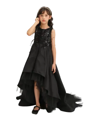 Black Accented Tea Styled Salem Dress