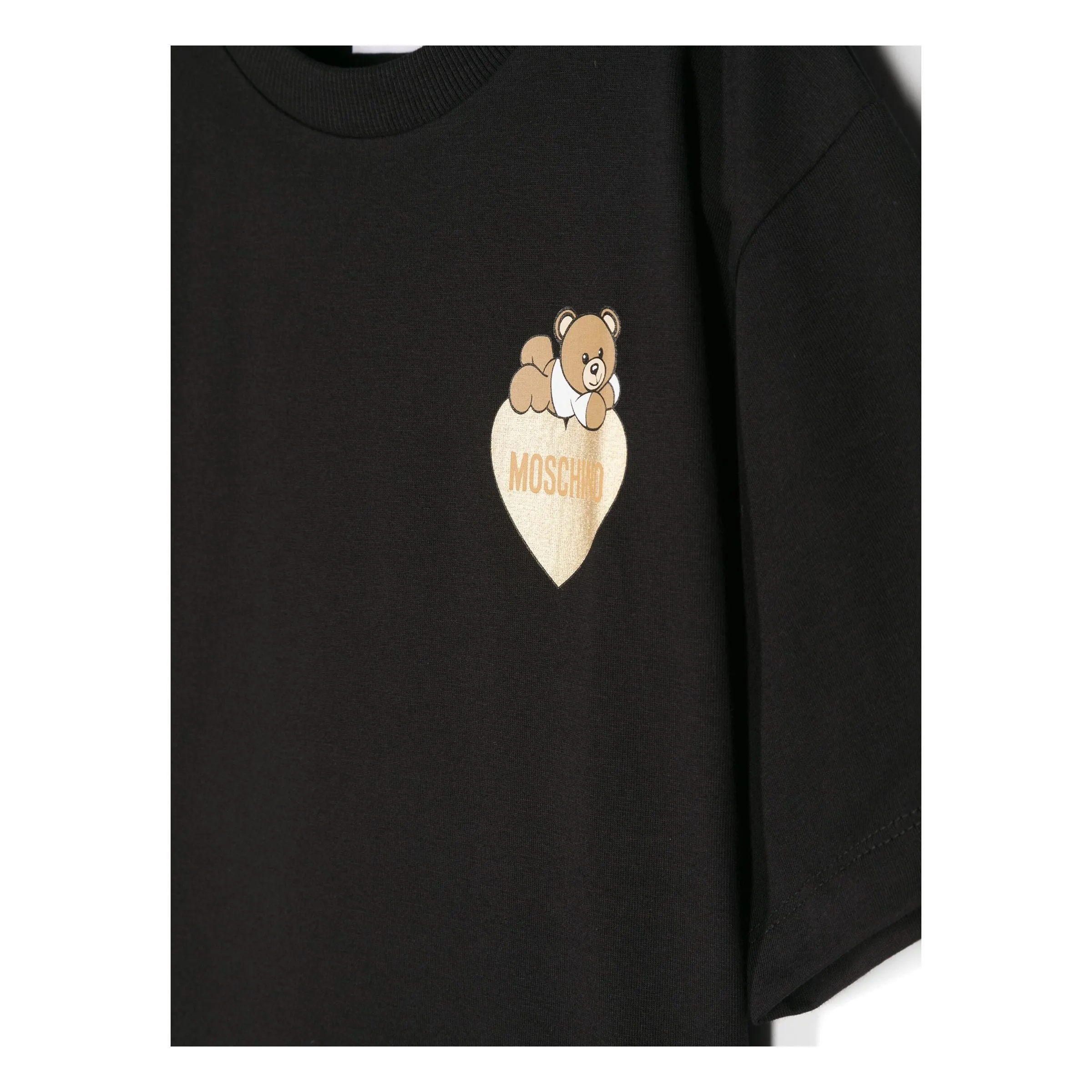 Black Heart Bear Print T-Shirt