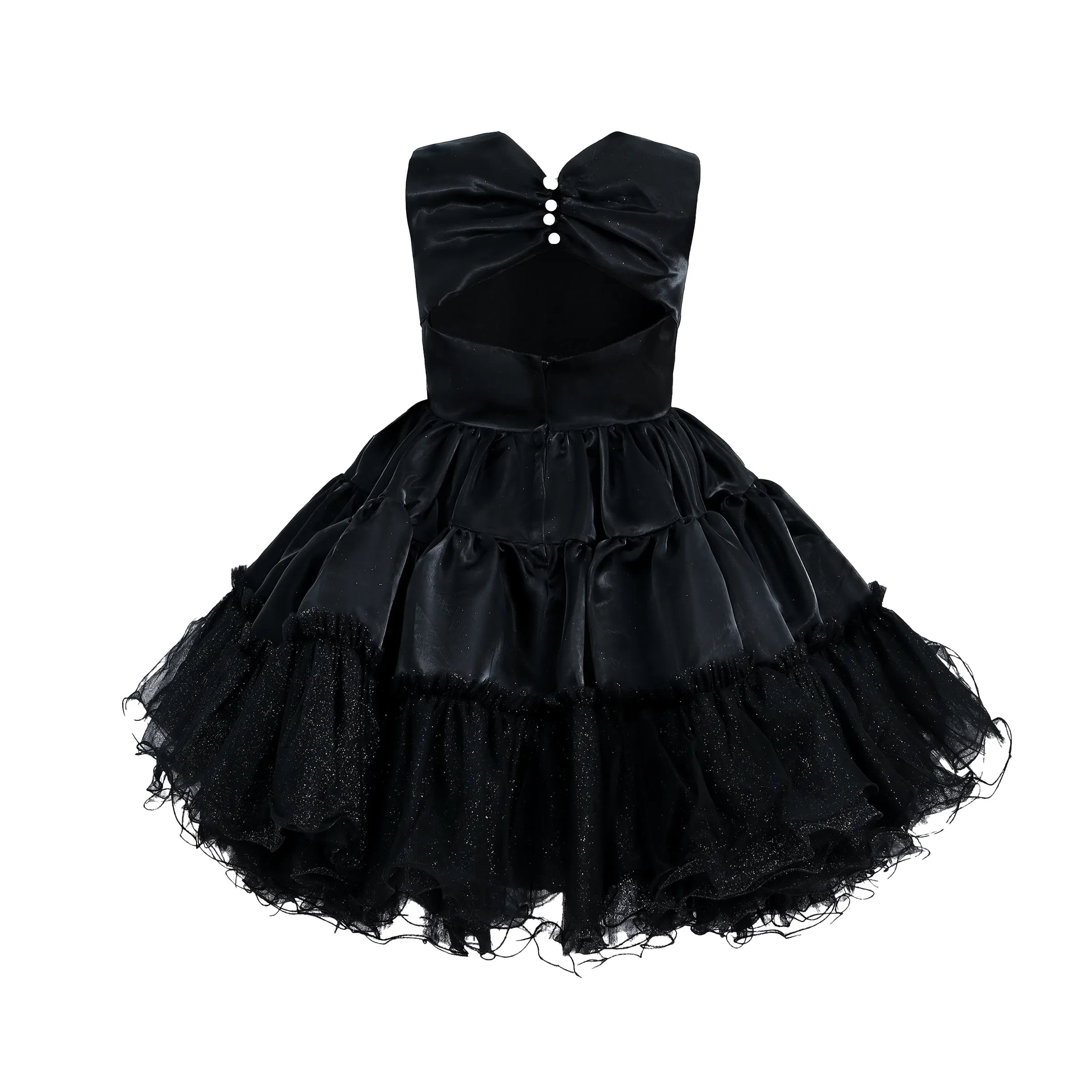 Black Sleeveless Bow Madrona Dress