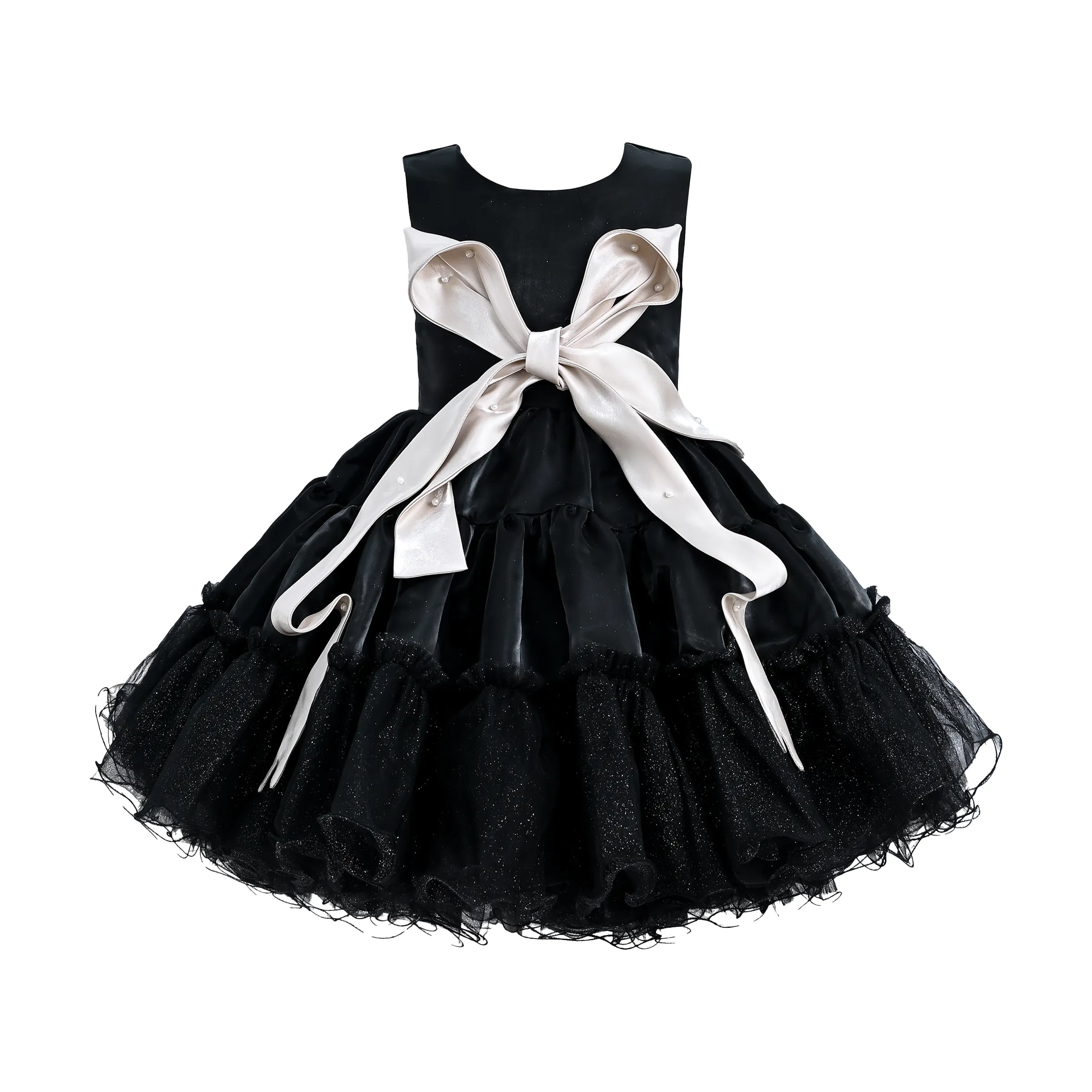 Black Sleeveless Bow Madrona Dress