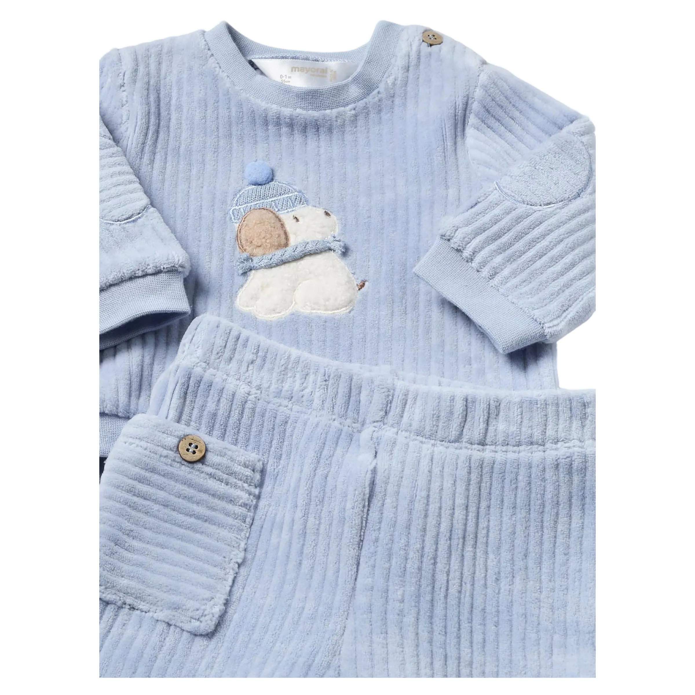 Blue Winter Pup Corduroy Tracksuit
