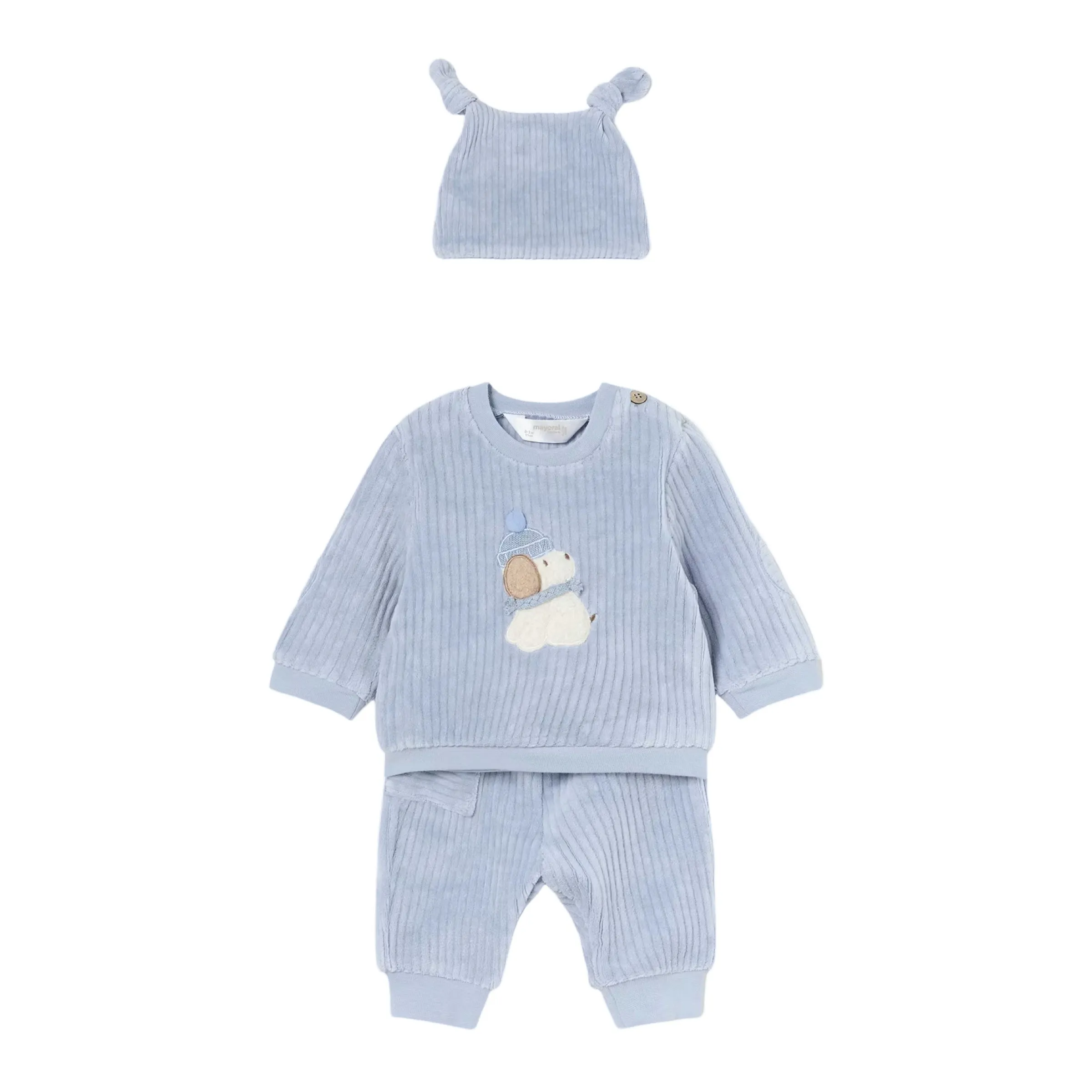 Blue Winter Pup Corduroy Tracksuit