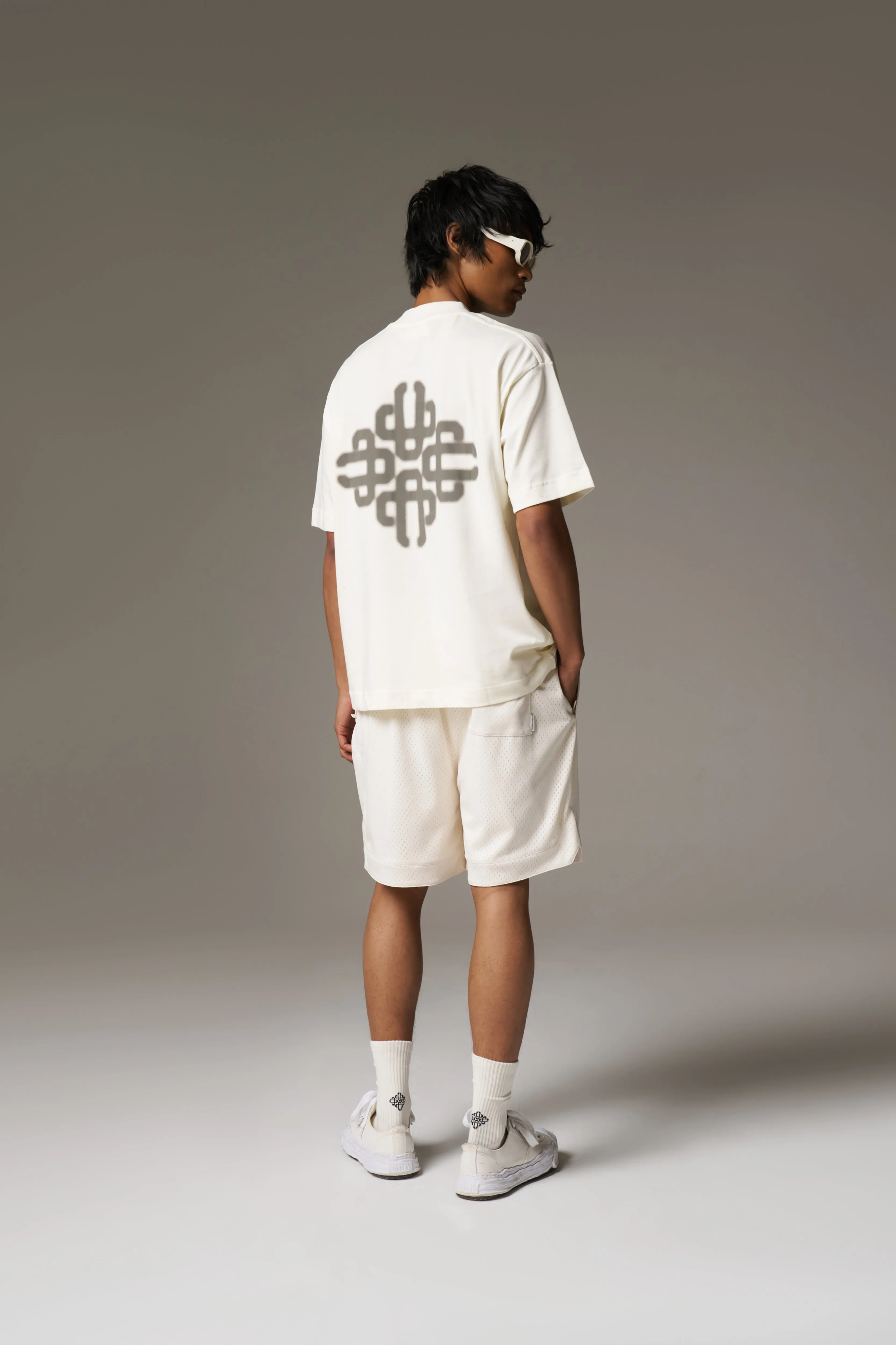 BLURRED GRAPHIC EMBLEM T-SHIRT - KHAKI