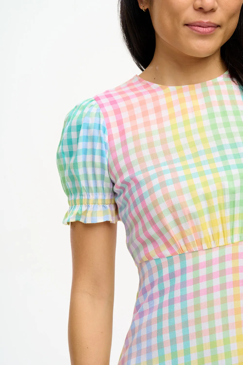 Blyth Mini Dress - Multi. Pastel Gingham