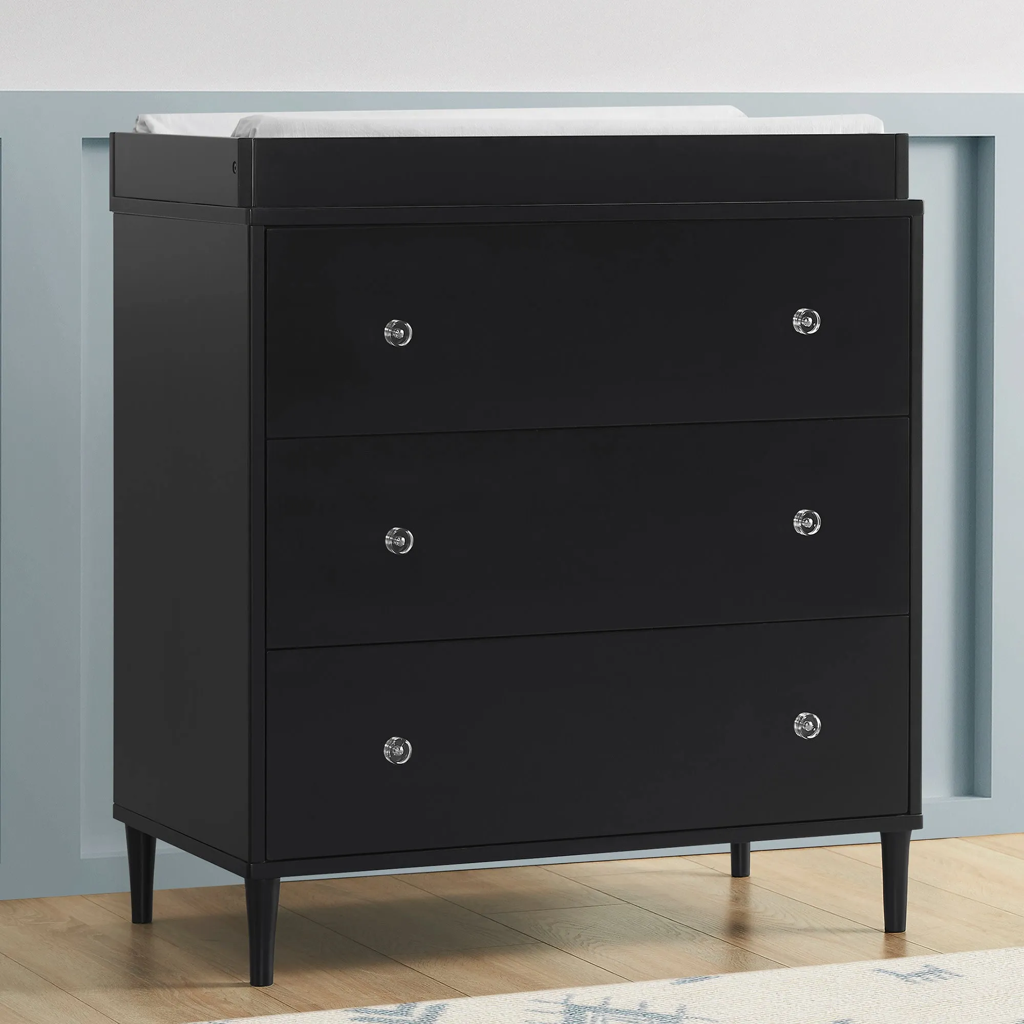 Bowie 3 Drawer Dresser with Changing Top and Interlocking Drawers